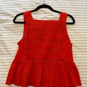 J. Crew Vibrant Red Sleeveless Blouse